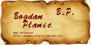Bogdan Planić vizit kartica